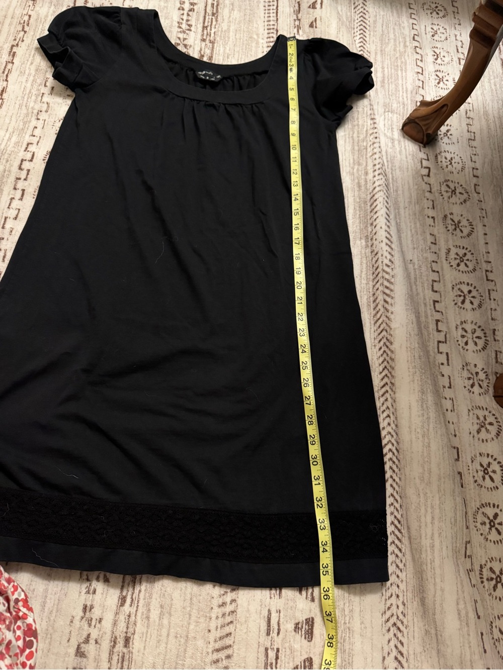 Agnes B Elegant Black Mini Dress with lace detail - quiet luxury, minimalist - Picture 10 of 10